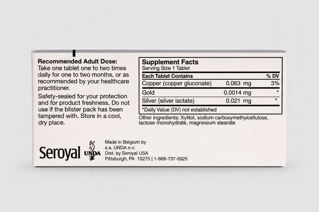 Supplement label with Seroyan branding and nutritional information.