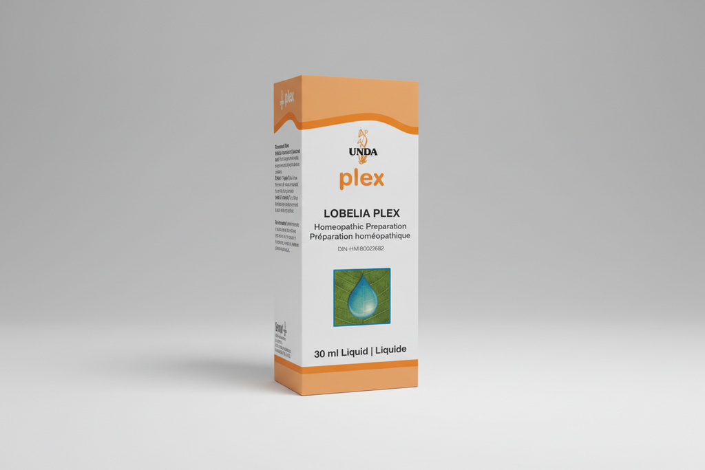 Lobelia plex supplement bottle with Unida branding on a white background