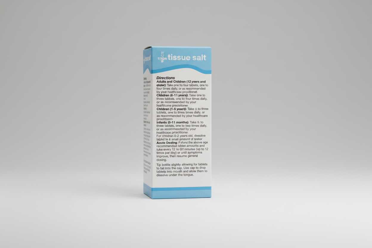 Box of UNDA tissue salt with directions on a white background