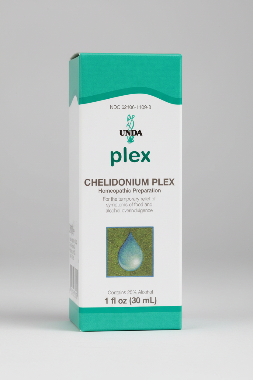 Box of UNDA Chelidonium Plex on a white background