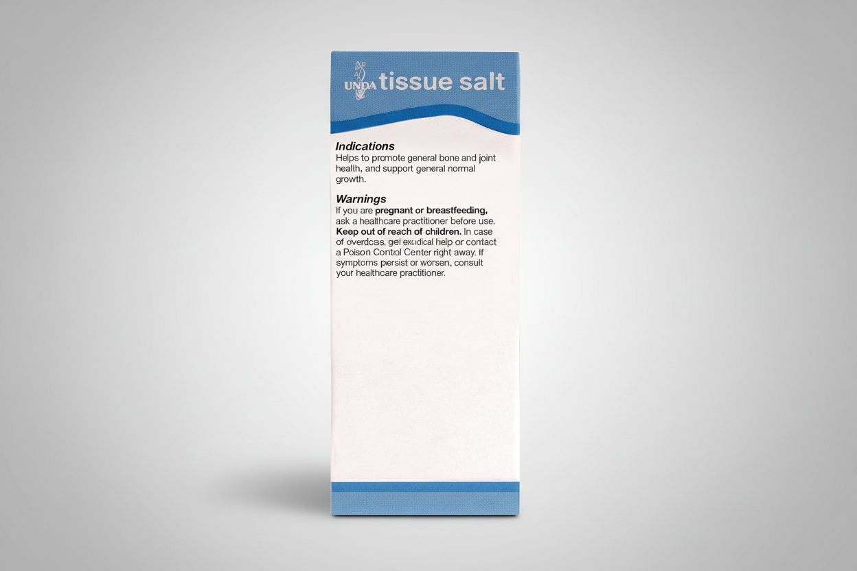 Package of UNDA tissue salt with text on a white background