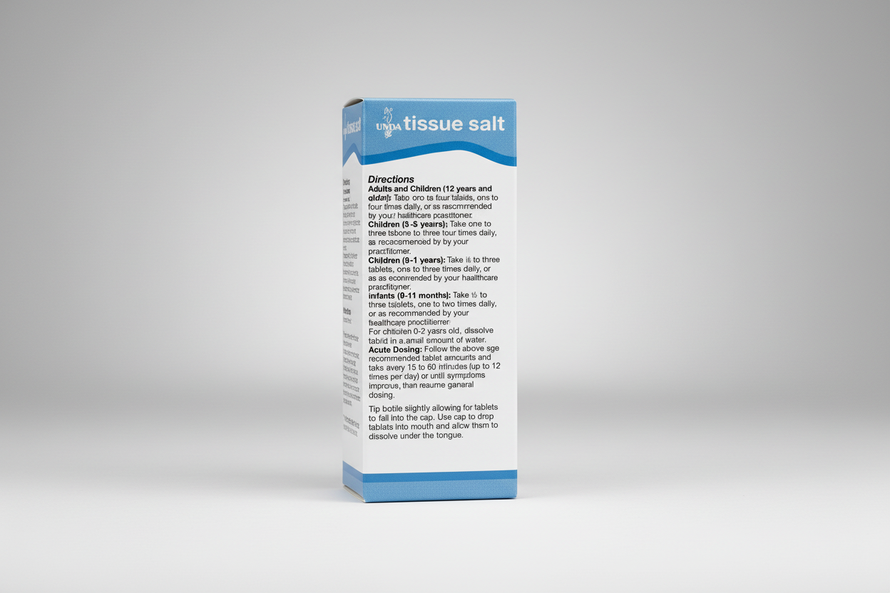 Package of UNDA tissue salt with directions on a white background