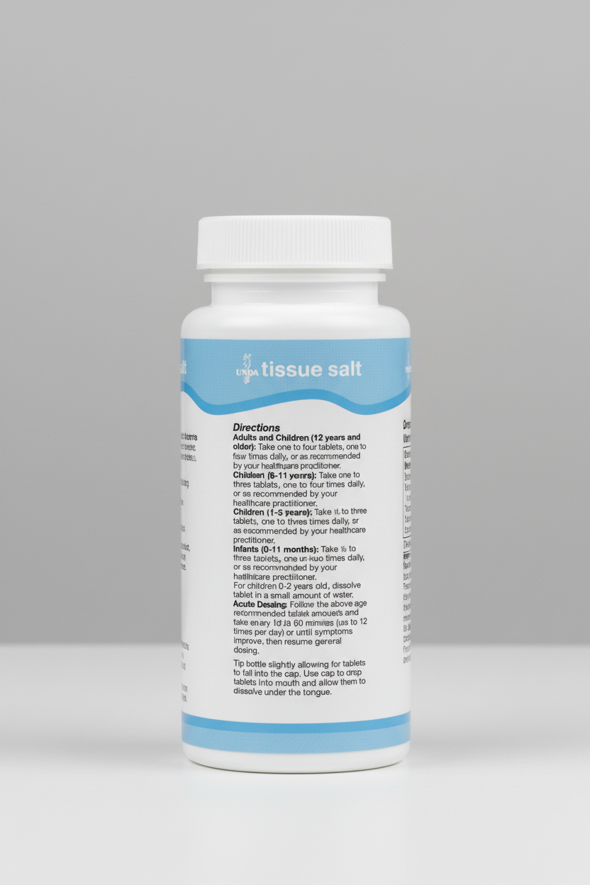 Tissue salt packaging with directions for use
