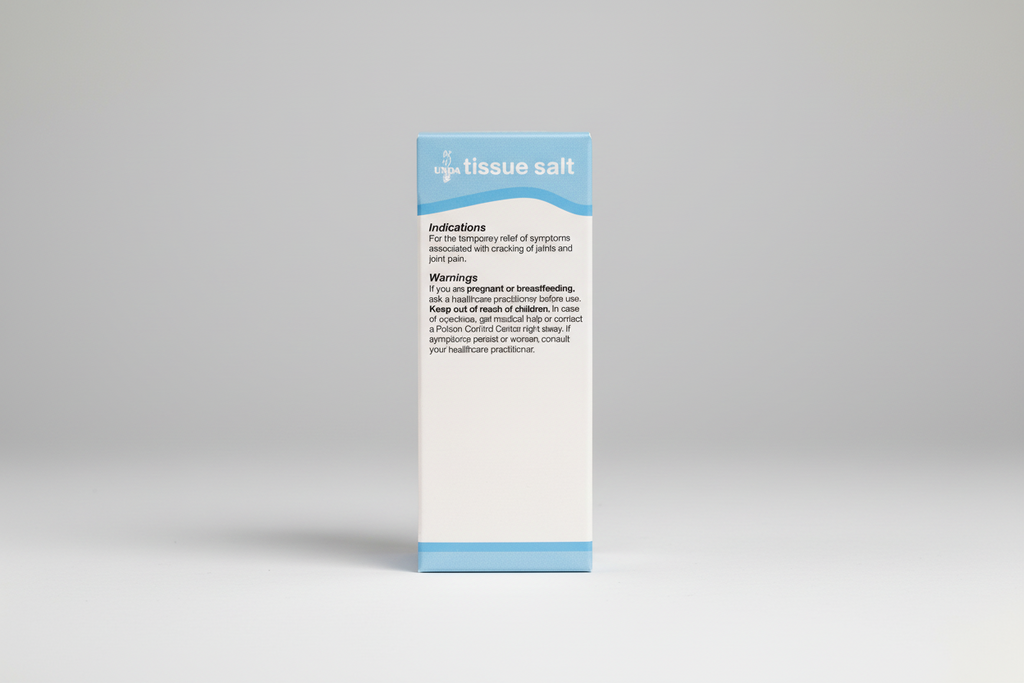 Tissue salt packaging with blue and white design