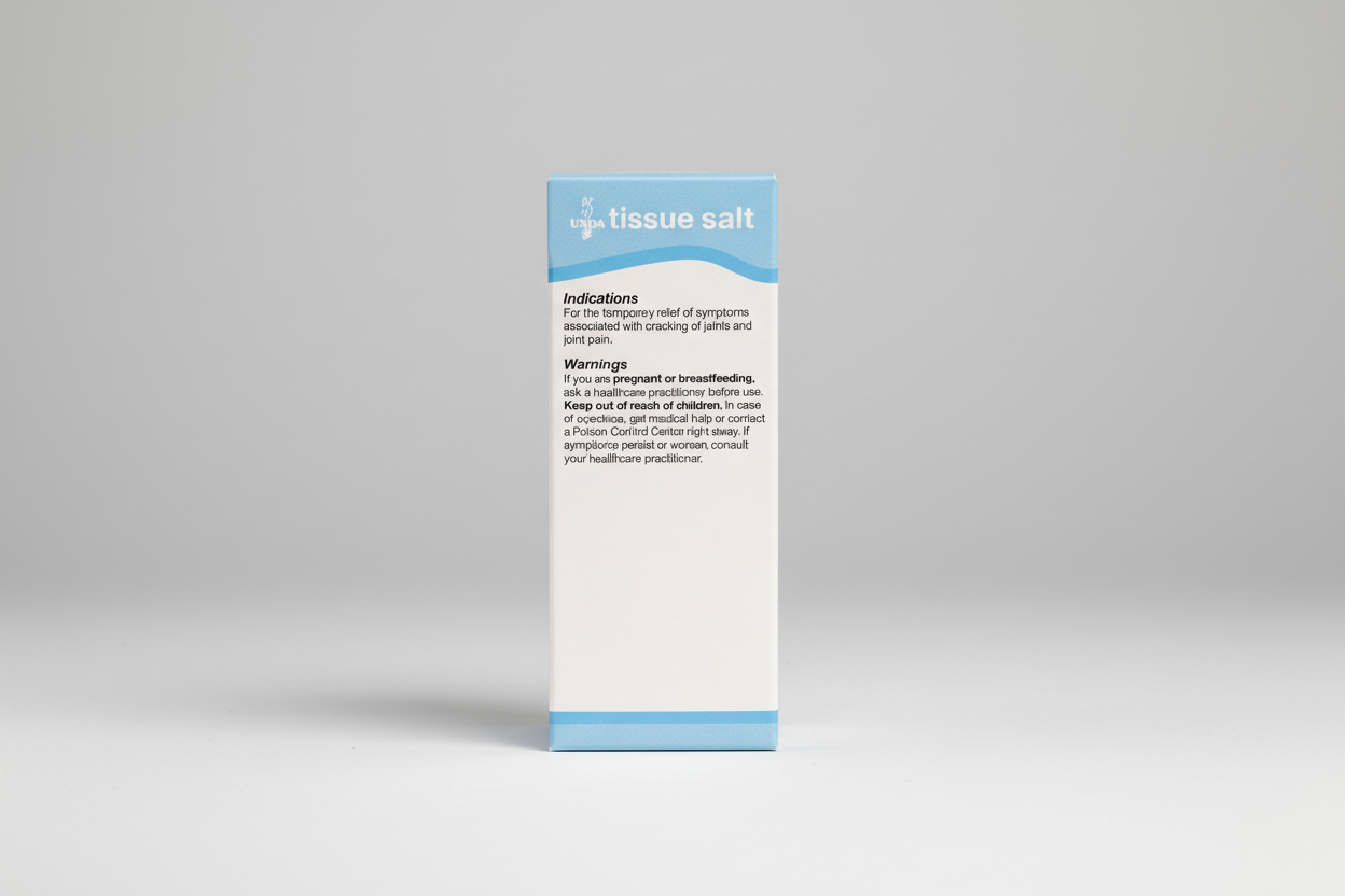 Tissue salt packaging with blue and white design
