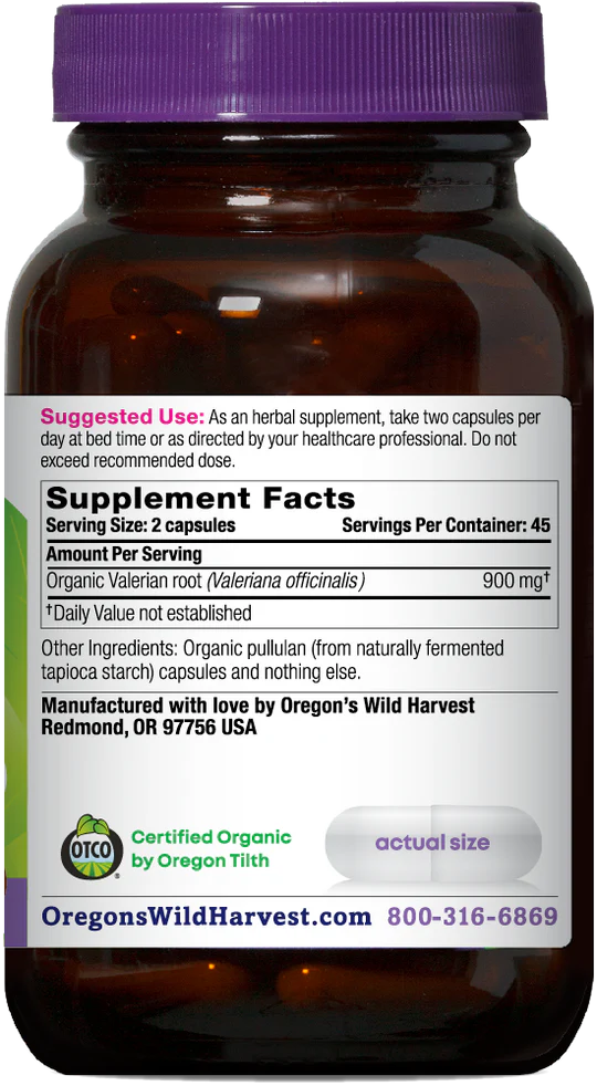 Oregon's Wild Harvest Valerian Root 90 Capsules product image 2