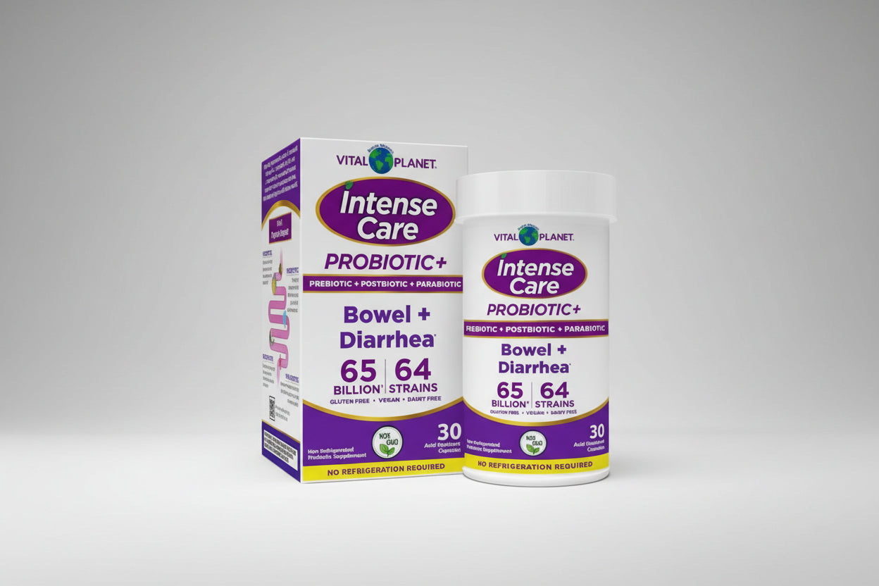 Vital Planet Intense Care Bowel Plus 30 Capsules bottle