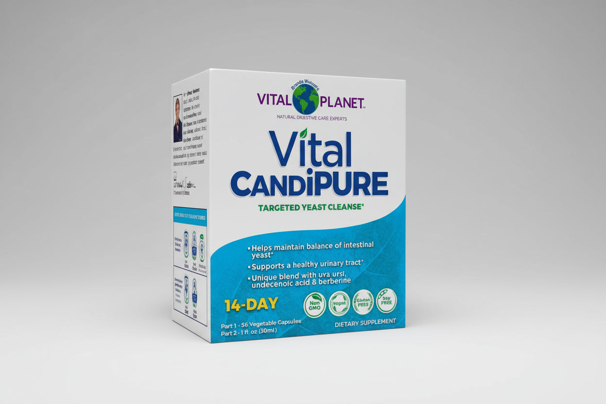 Vital Planet Candipure supplement box on a white background