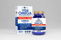 Vital Omega fish oil supplement bottle and packaging on a white background