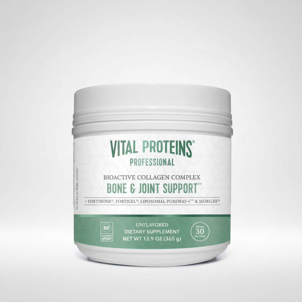 Vital Proteins bone and joint support supplement container on a white background