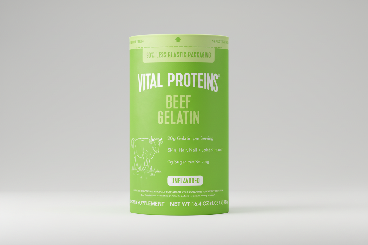 Vital Proteins Beef Gelatin container on a white background
