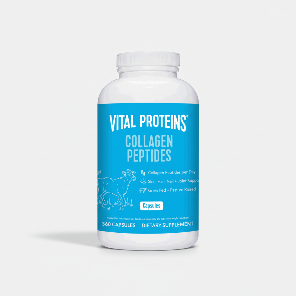 Vital Proteins Collagen Peptides supplement bottle on a white background