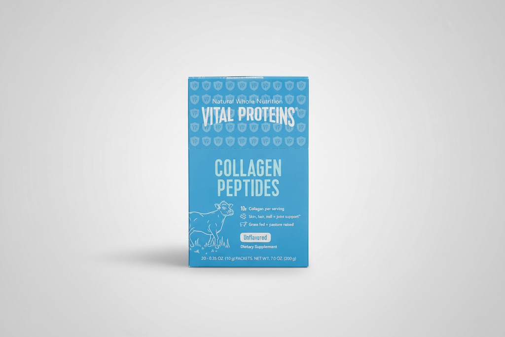 Box of Vital Proteins Collagen Peptides on a white background