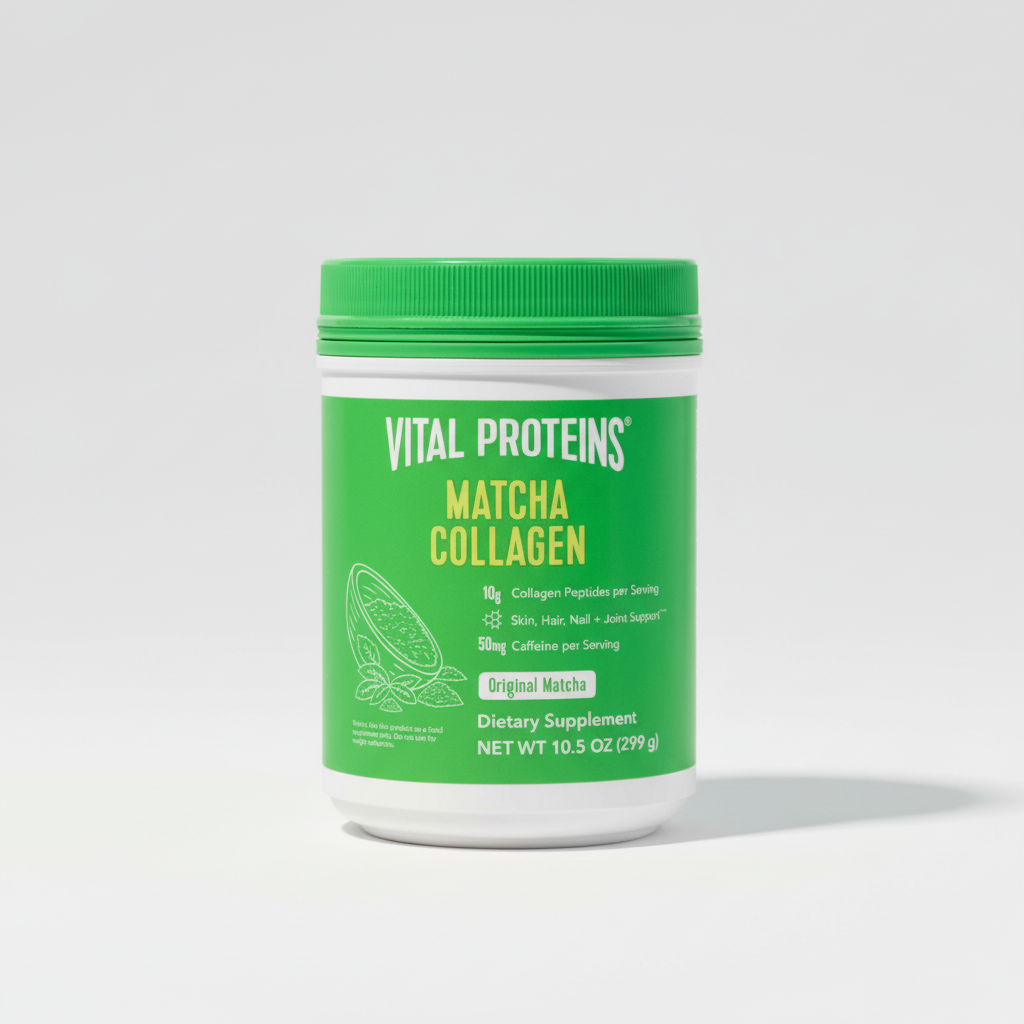 Vital Proteins Matcha Collagen supplement container on a white background