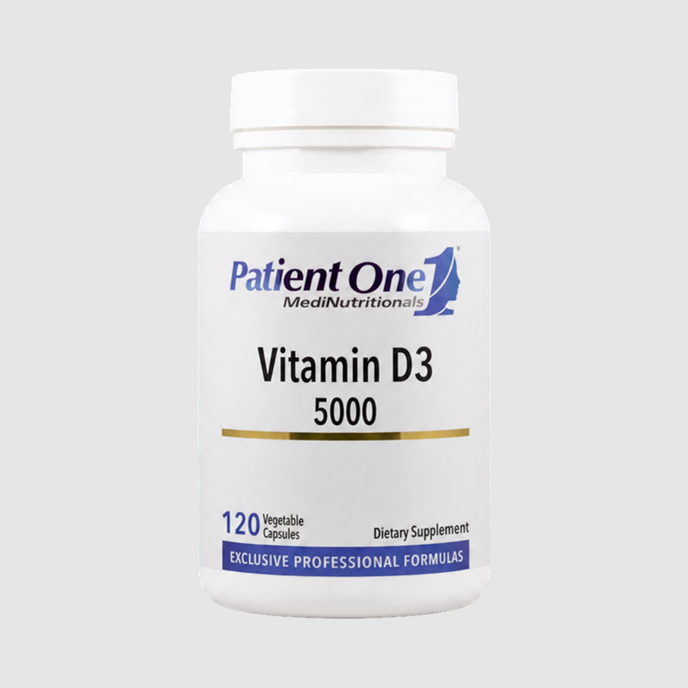 Patient One Vitamin D3 5,000 IU 120 Softgels - front product image