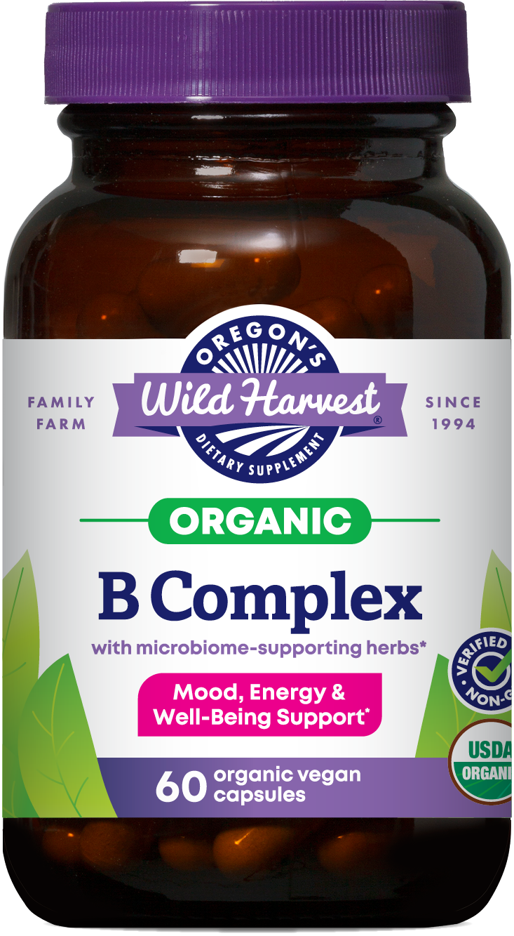 Oregon's Wild Harvest B Complex Organic 60 Capsules front