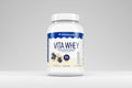 VitaWhey protein powder drink mix container with Vitauthority branding on a white background