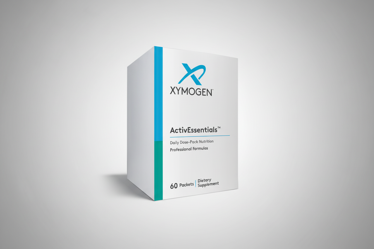 Xymogen ActivEssentials dietary supplement box on a white background