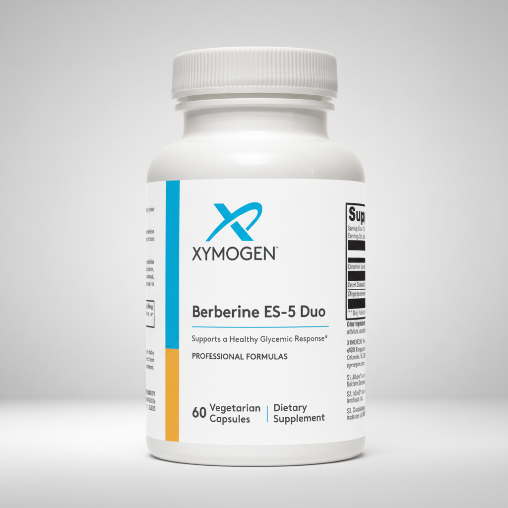 Xymogen Berberine ES-5 Duo dietary supplement bottle on a white background