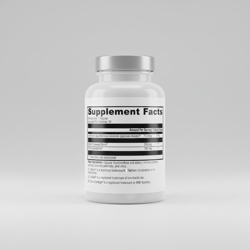 Supplement facts label with black text on a white background