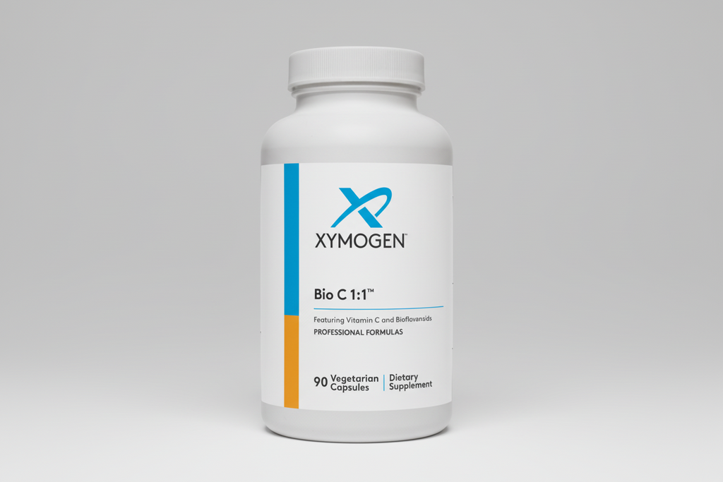 Xymogen Bio C 1:1 dietary supplement bottle on a white background