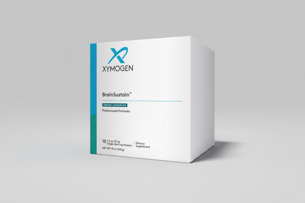 Xymogen BrainSustain dietary supplement box on a white background