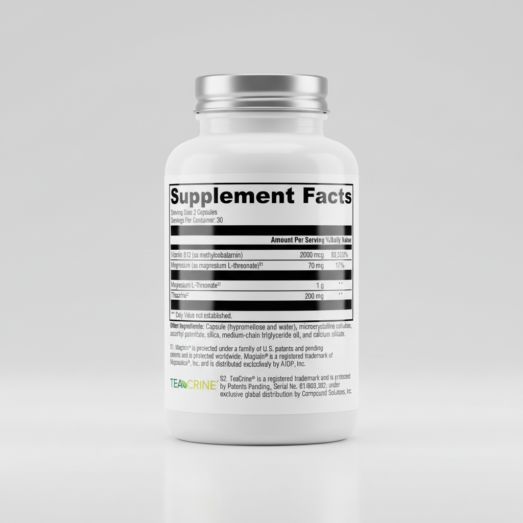 Supplement facts label with detailed nutritional information and ingredients.