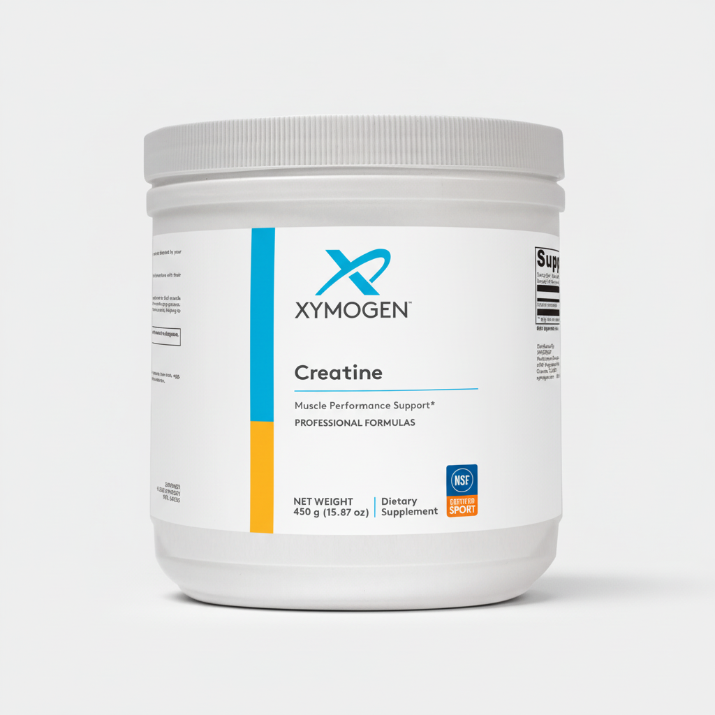 Xymogen Creatine supplement container on a white background