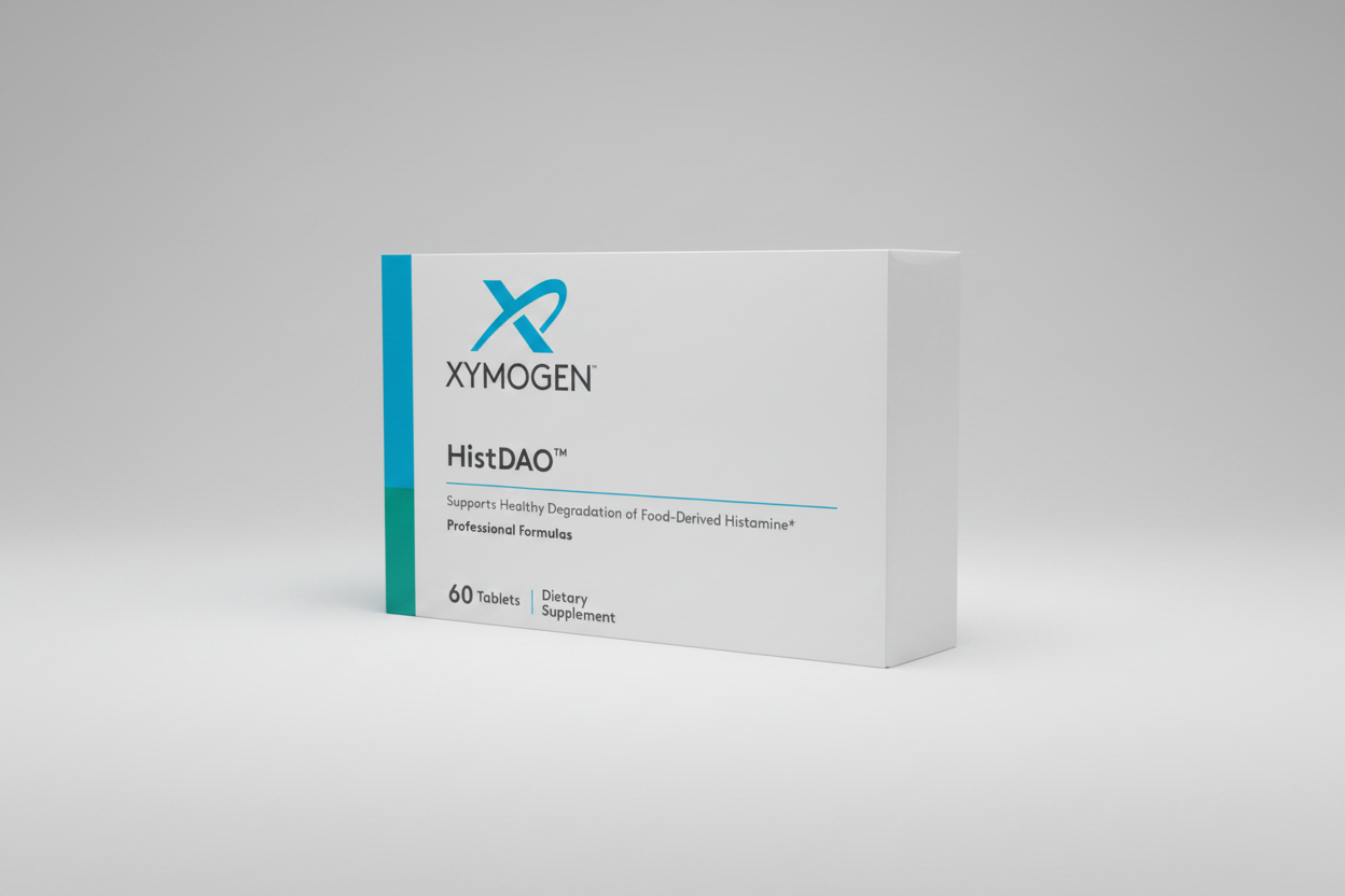 Xymogen HistDAO dietary supplement box on a white background