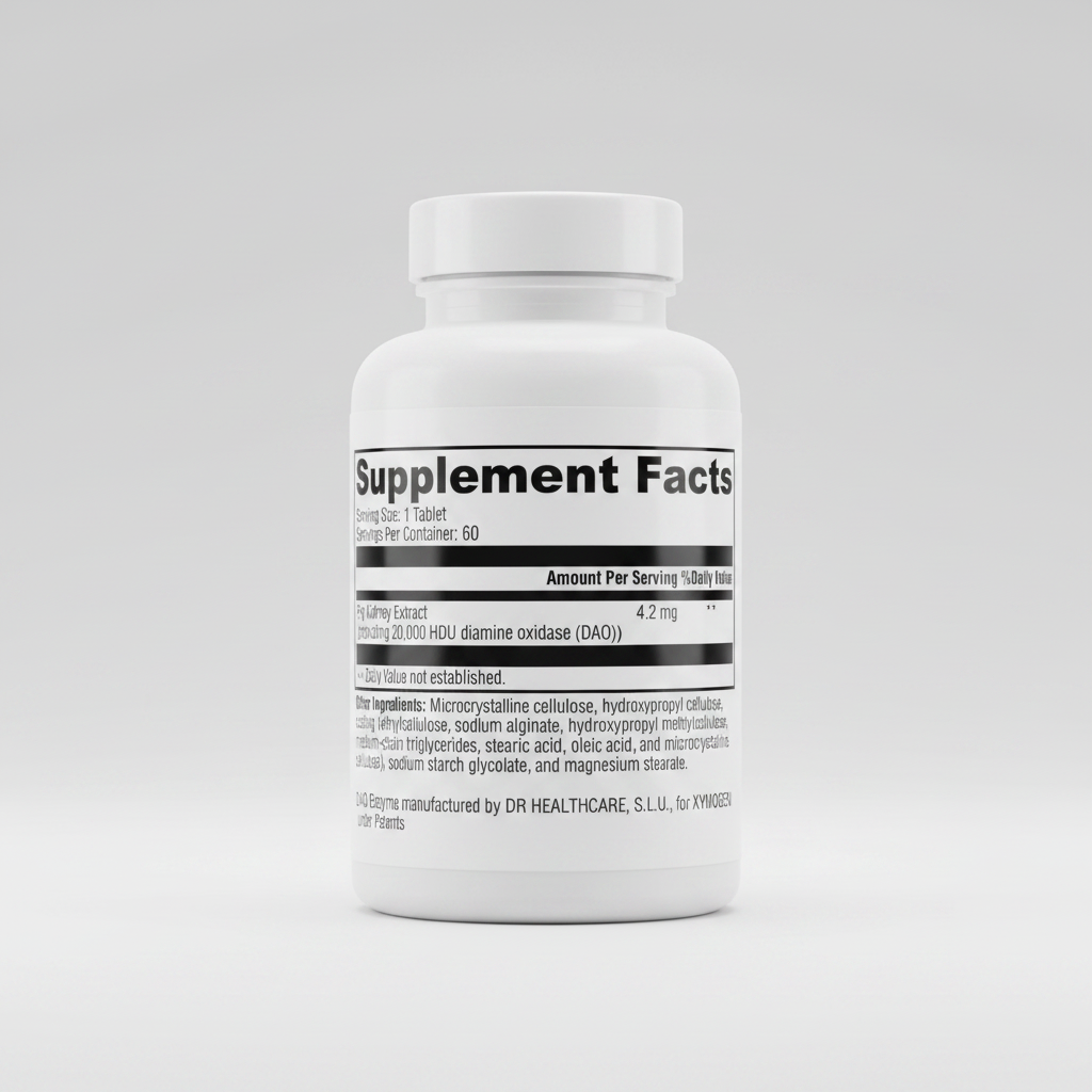 Supplement facts label for a product with DR HEALTHCARE and XYMOGEN branding.
