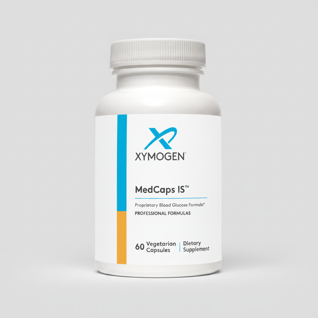Xymogen MedCaps IS dietary supplement bottle on a white background