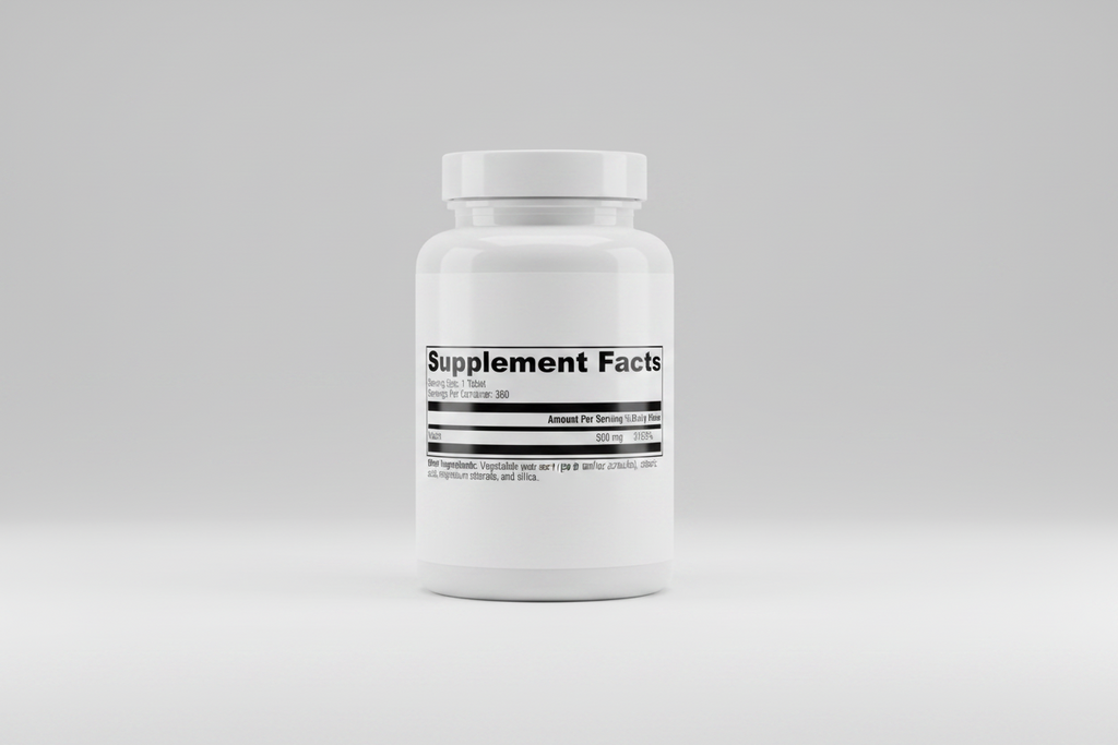 Supplement facts label with black text on a white background