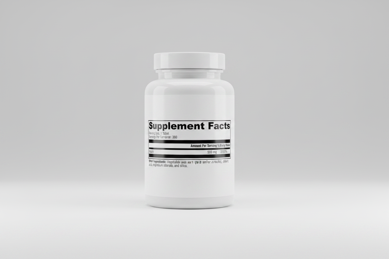 Supplement facts label with black text on a white background