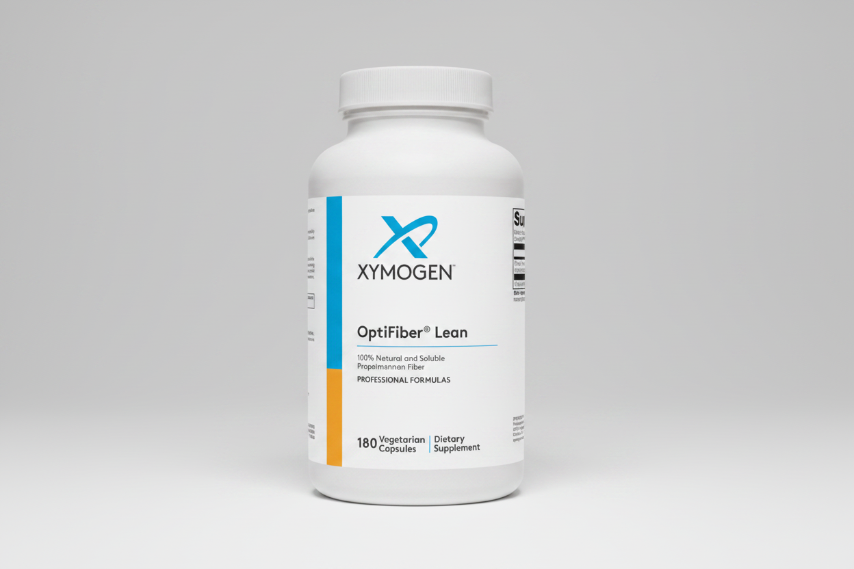 XYMOGEN OptiFiber Lean supplement bottle on a white background