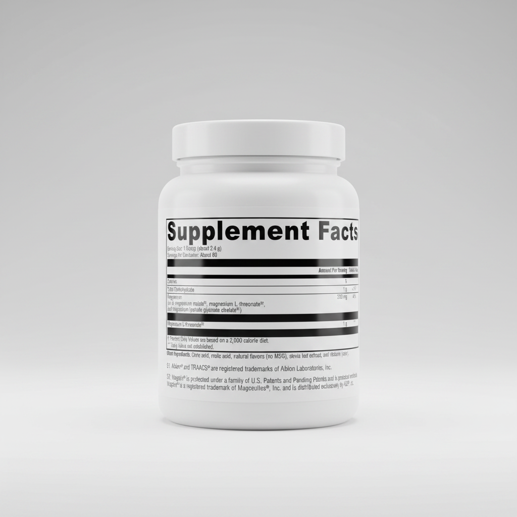 Supplement facts label with black text on a white background