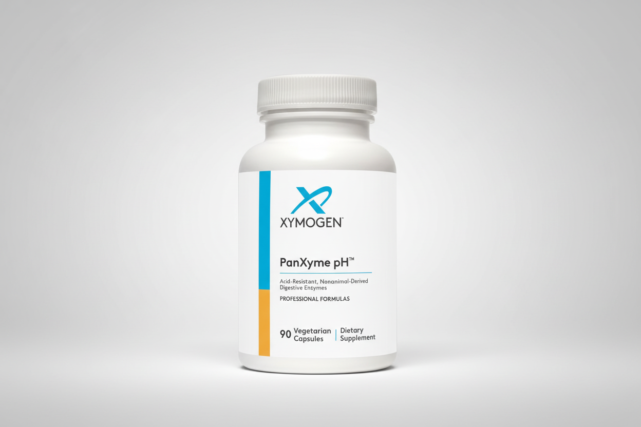 Xymogen PanXyme pH dietary supplement bottle on a white background