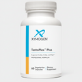 Supplement bottle labeled 'Xymogen TestoPlex Plus' on a white background