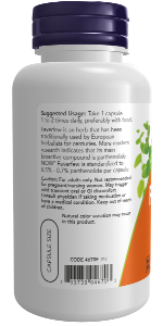 NOW Foods Feverfew 100 Veg Capsules