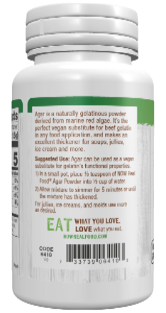 NOW Foods Agar Powder 2 oz | Vegan Gelatin Alternative