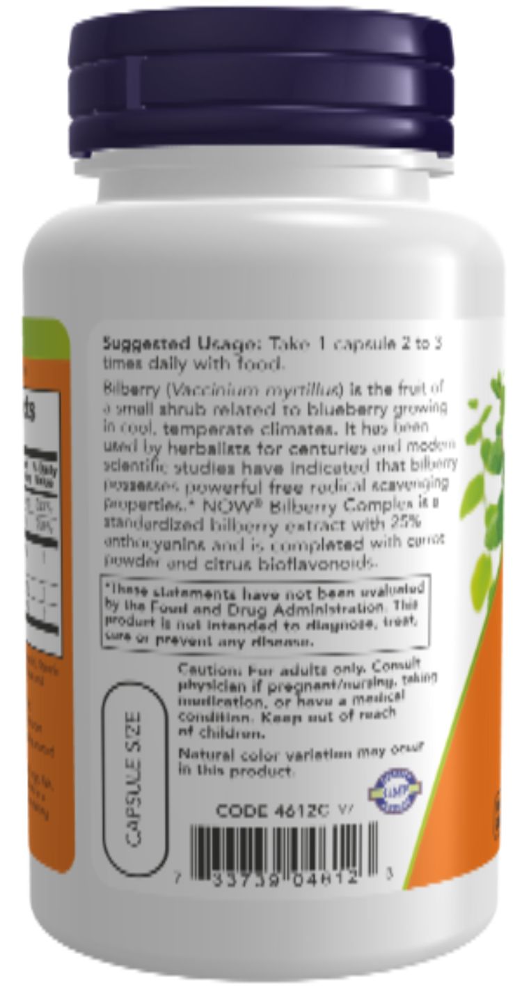 NOW Foods Bilberry Complex 100 Capsules product image 3