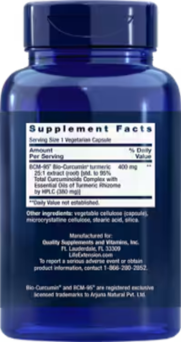 Life Extension Super Bio-Curcumin Turmeric Extract 400 mg 60 Vegetarian Capsules