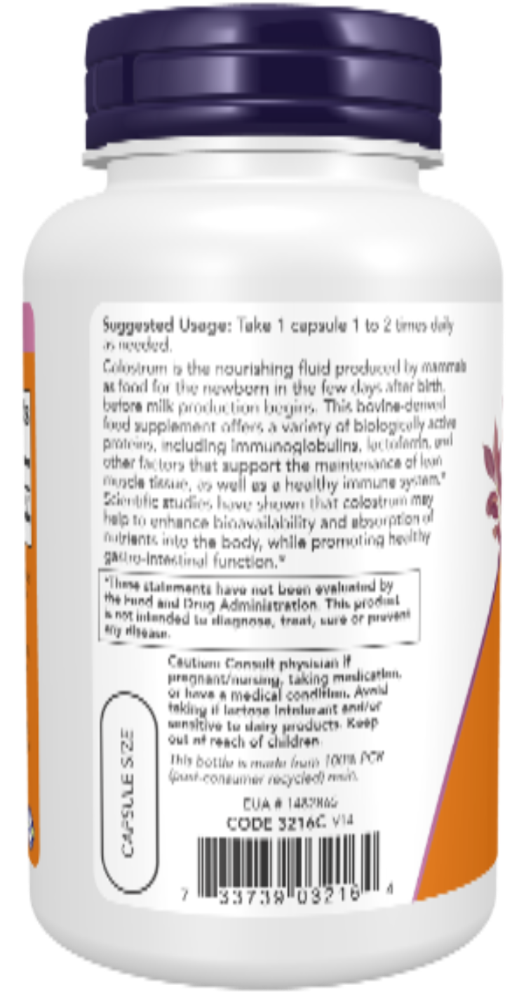 NOW Foods Colostrum 500 mg 120 Capsules