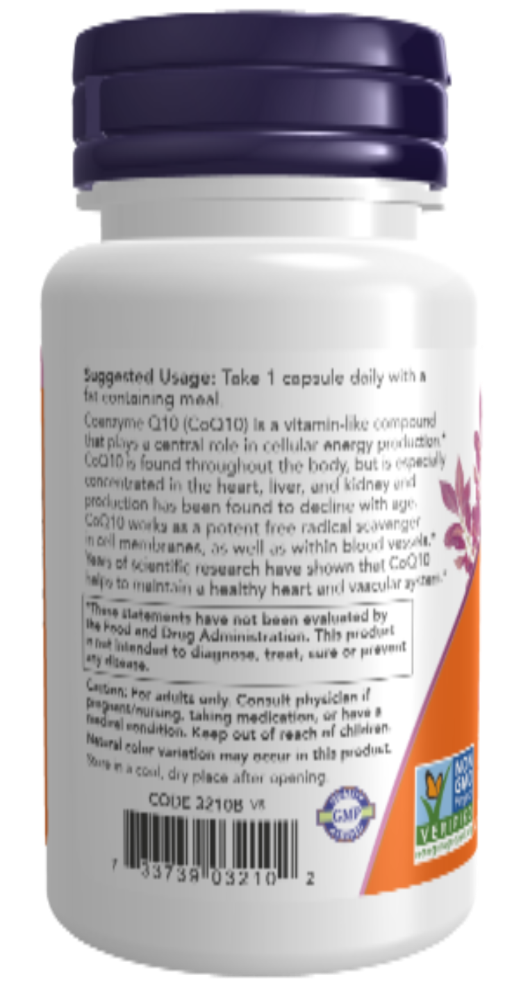 NOW Foods CoQ10 100 mg + Hawthorn Berry 180 VCaps product image 2