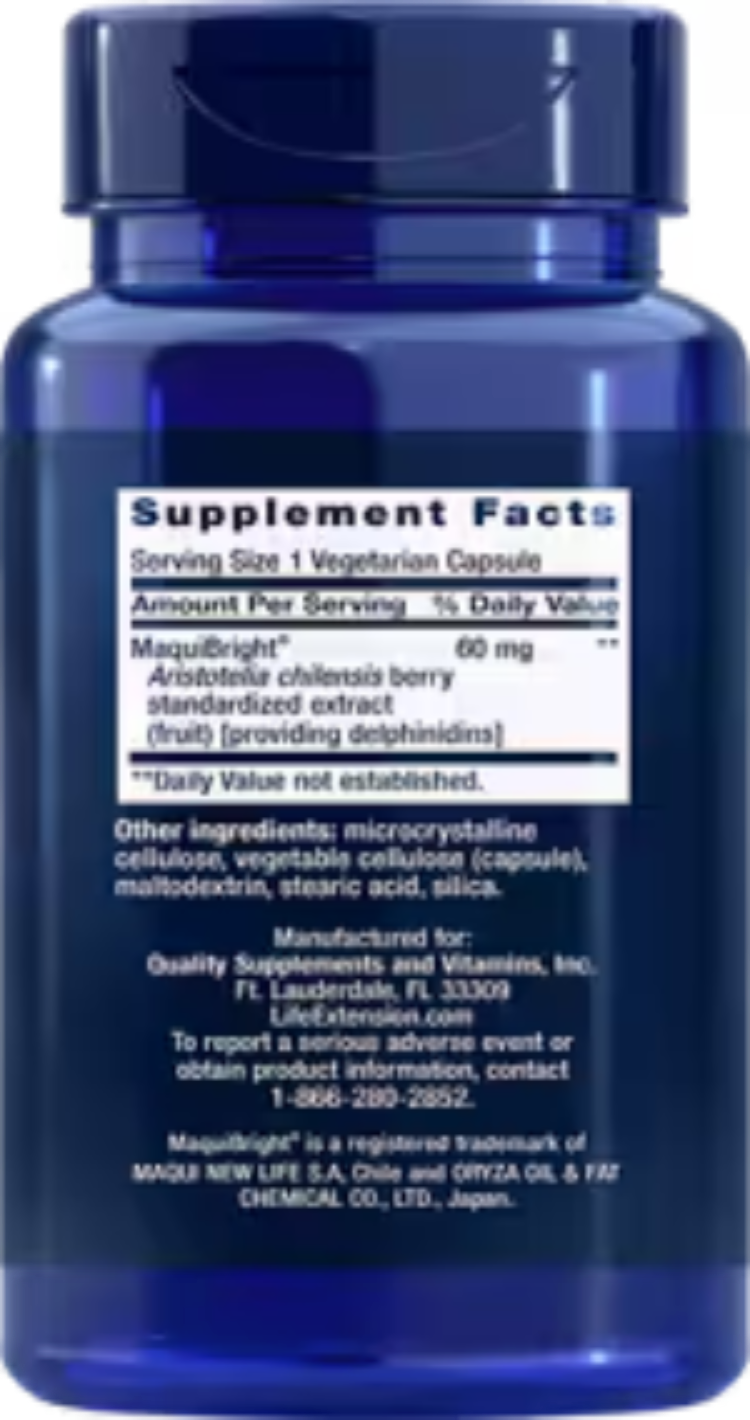 Life Extension Tear Support with MaquiBright Maqui Berry Extract 60 mg 30 Vegetarian Capsules