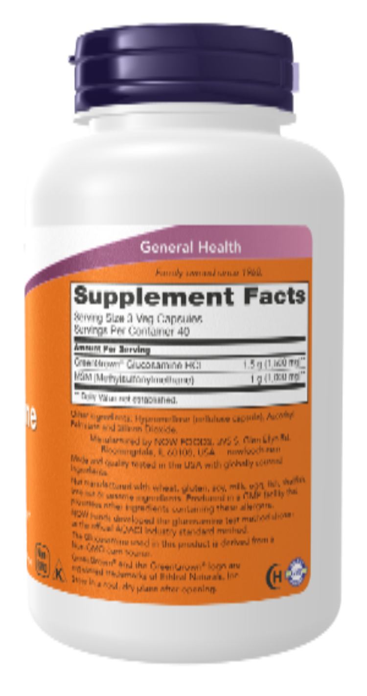 NOW Foods Glucosamine & MSM Vegetarian 120 Veg Capsules