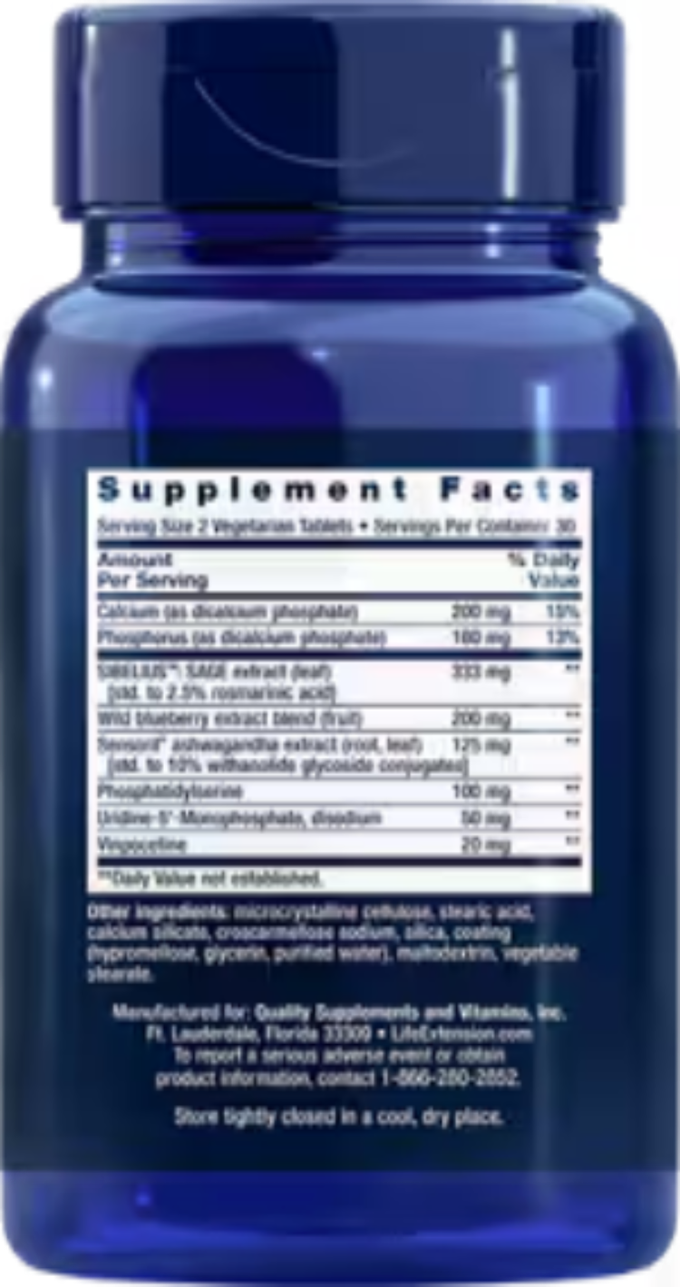 Life Extension Cognitex Elite 60 Veg Tablets | Mental Clarity