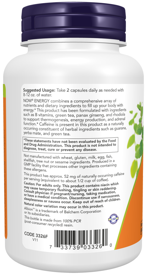 NOW Foods Energy 90 Veg Capsules