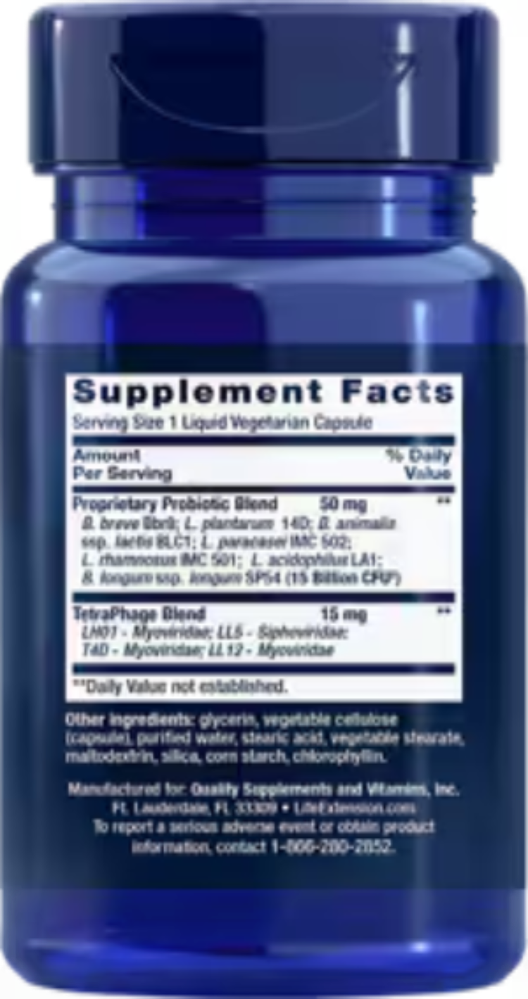 Life Extension FLORASSIST Probiotic GI with Phage Technology 30 Liquid Vegetarian Capsules