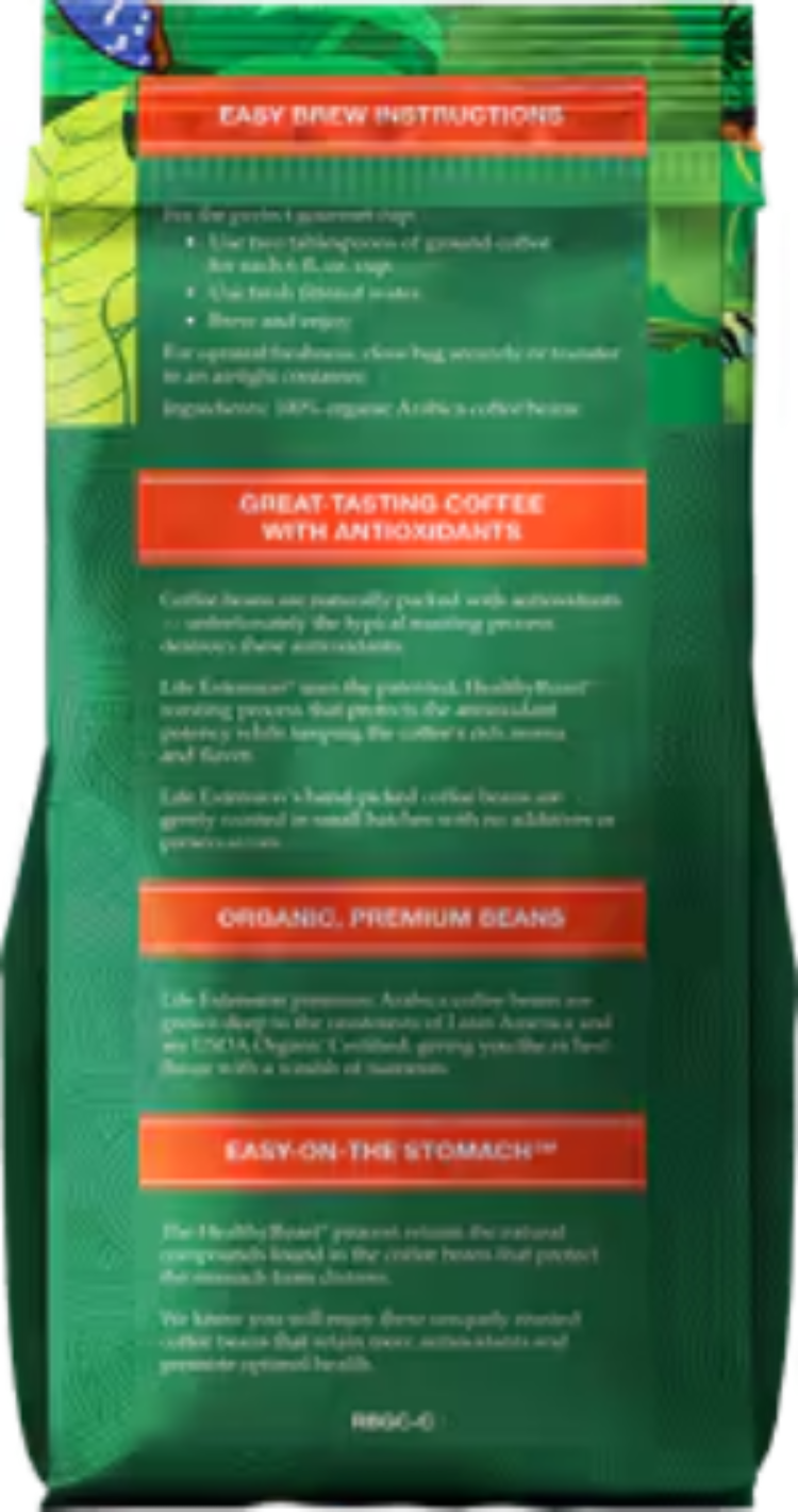 Life Extension Rainforest Blend Ground Coffee 12 oz