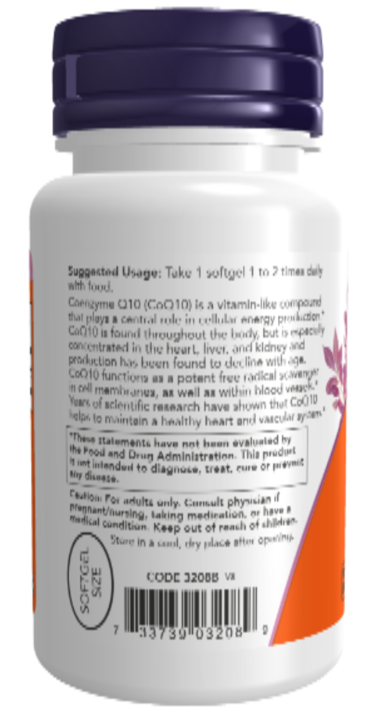 NOW Foods CoQ10 100 mg 50 Softgels product image 3